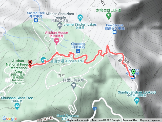 祝山觀日步道（看完日出下山路線）