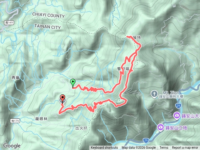 179-1約8.6K岔產道支線起登>三縣界山>錫安山稜線下腰繞上錫安山>出接產道O繞回20261029預覽圖