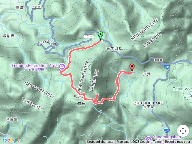 20250621二子坪停車場-二子坪-大屯坪-大屯山東南峰-竹子湖路青楓步道口-水尾