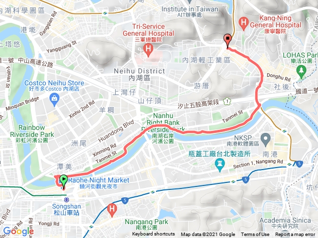 松山慈祐宮➡️成美左岸河堤➡️葫州捷運站