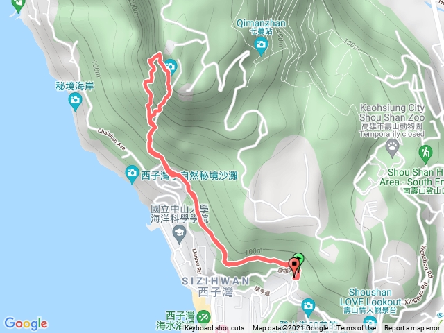 中山大學登山步道,A線陡上,B線陡下,沒進軍區