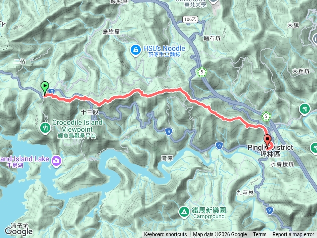 小格頭-雲海山-風露嘴山-粗坑崙西峰-粗坑崙-粗坑崙東峰-大格門-獵離尖-水柳腳步道-坪林預覽圖