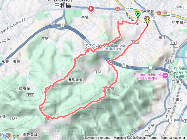 小百岳南勢角山.圓通寺.烘爐地O型預覽圖