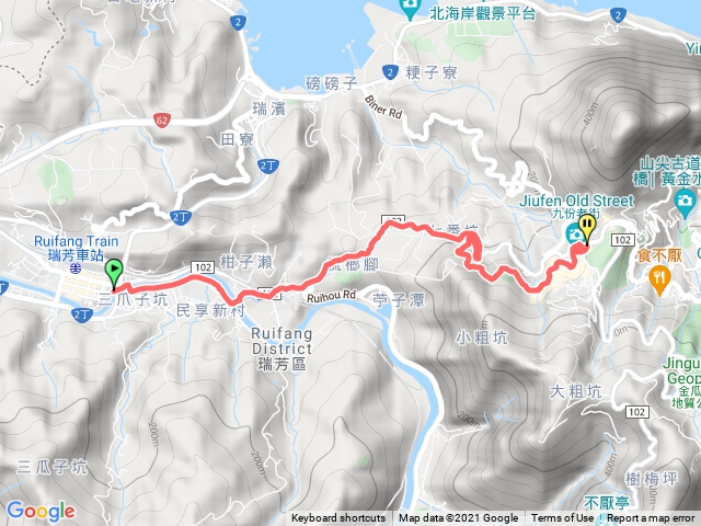瑞芳-縣道102-輕便路-九份