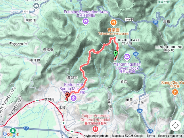悠遊草山行-草山吊橋-百年楓香-滾水頭-𤠣崁圳古道-青楓步道-中正山-新北投預覽圖