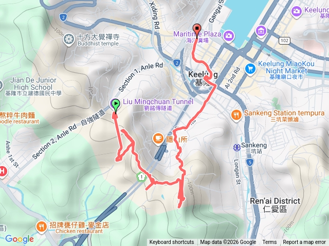 劉銘傳隧道北口入，下基隆火車站預覽圖
