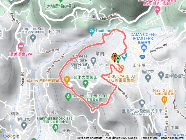 草山小鎮、下竹林步道、天母古道 O 型
