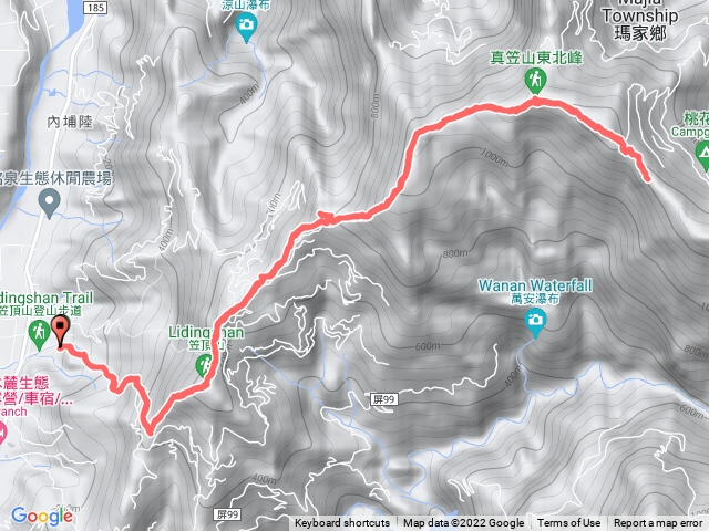 笠頂山4號登山口至真笠山東南峰原路折返