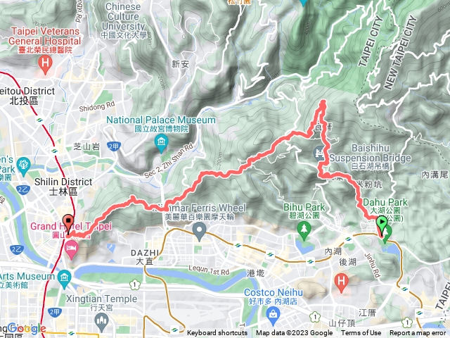 台北大縱走第四段第五段從大湖公園到劍潭