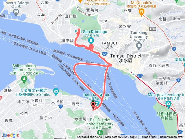 🔺新北 | 八里渡船頭➡️淡水滬尾砲台（海軍點、省府圖根補點）➡️紅毛城（維多利亞界碑 | VR1868、寶順洋行界碑 | DC1866)