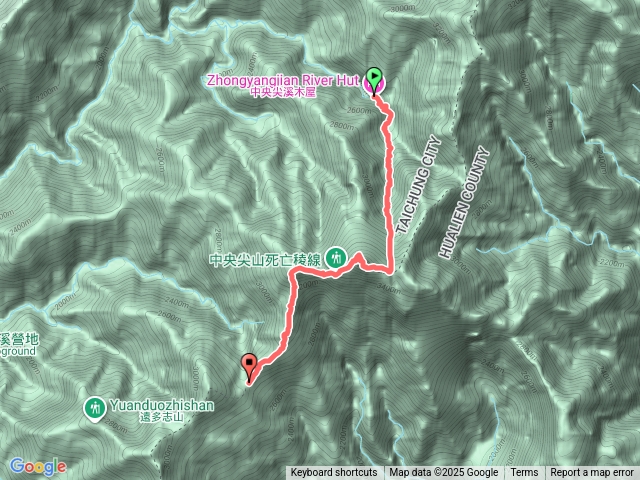 【北一接北二D2】中央尖溪山屋-中央尖山-中央尖西峰-甘薯東南鞍營地預覽圖