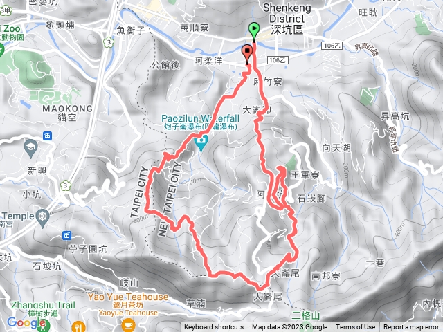深坑大崙腳-大崎嶺步道-石觀音尾寮古道-林家草厝-炮子崙步道O行
