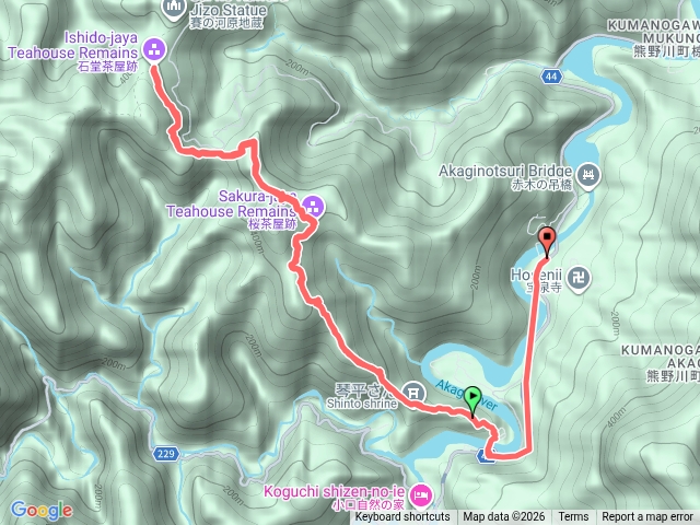 小雲取越：小河瀨渡し跡出發—石堂茶屋