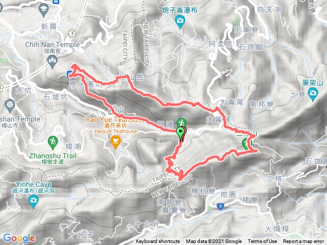 草湳—二格山—筆架山登山口—猴山岳—指南宮步道—草湳