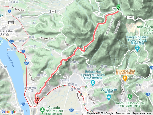 2021年臺北大縱走：尋寶任務臺北大縱走第一段：關渡至二子坪202104111226