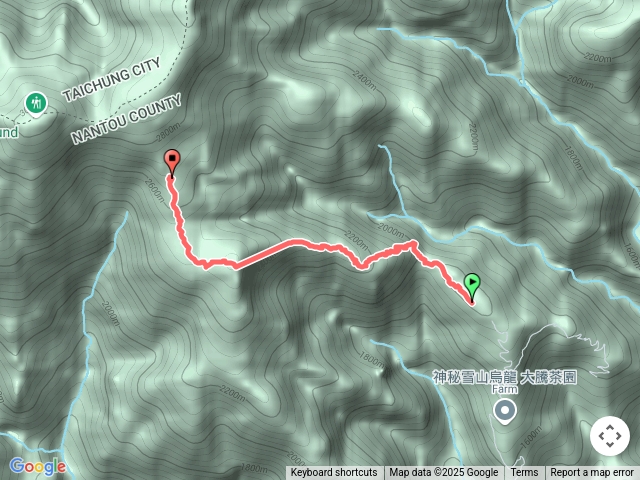 第一日白菇大山登山口到營地預覽圖