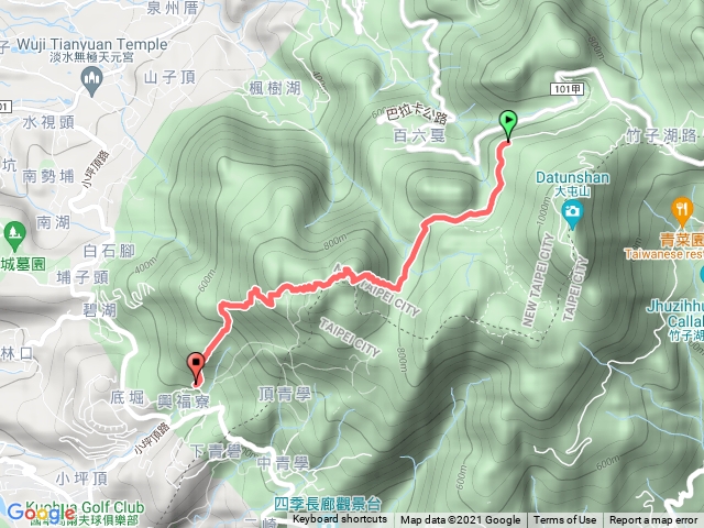 二子坪到面天山興福寮登山口