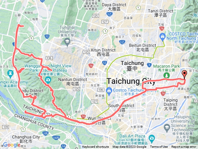 20230121台中學田山、王田山、乞食崙、竹坑山、龍目井、三補公山、大尖山、山子頭