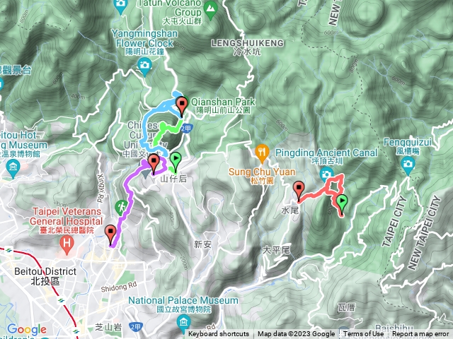 2023-08-09 坪頂古圳大崎頭步道-紗帽山步道-橫嶺古道-天母古道-翠峰瀑布