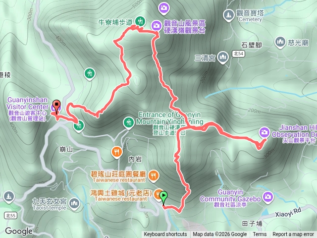 小北插-鷹仔尖-尖山-北橫古道-硬漢嶺-開山嶺-小鷹尖-遊客中心預覽圖
