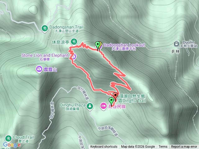 大棟山步道頂湖停車場觀音石起登