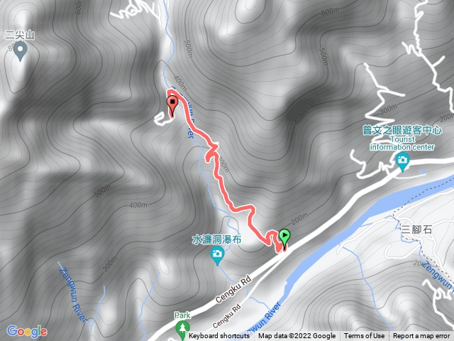 曾文公路6.3k上猿山車輛航跡