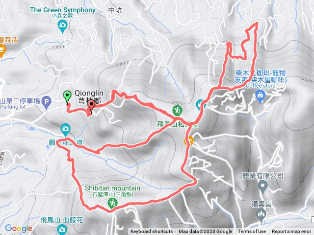 飛鳳山、中坑山、大板根、石碧潭山