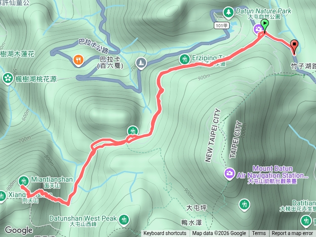 二子坪停車場至面天山來回