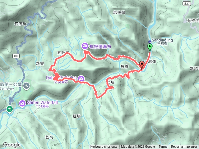 三貂嶺、野人谷瀑布群O型