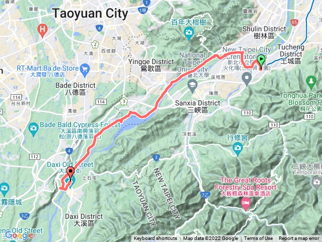 自行車從捷運頂埔站到桃園大溪老街