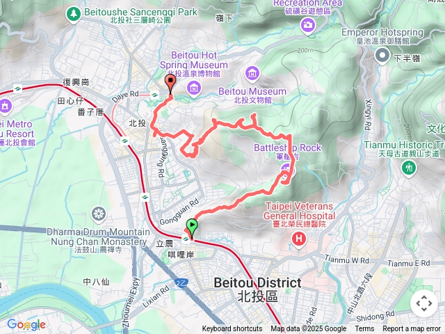 北投10連峰縱走_奇岩西峰+奇岩山+唭哩岸山+軍艦岩+260公尺峰+八頭山+湯守岩+熱海岩場頂部+大師岩+丹鳳山 (唭哩岸站進，新北投站出)