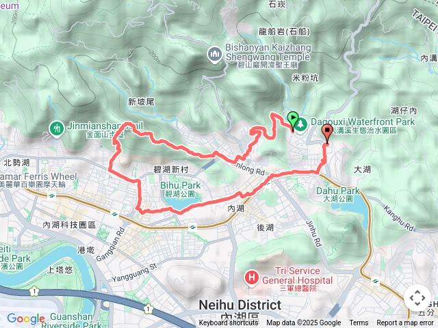 大溝溪--碧湖步道--竹篙山--泰安亭--環山路二段68，巷