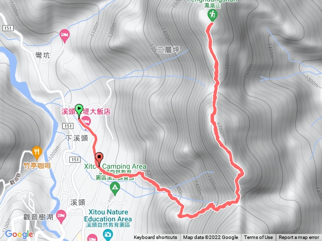 溪頭鳳凰山米堤香蕉園登山口上下