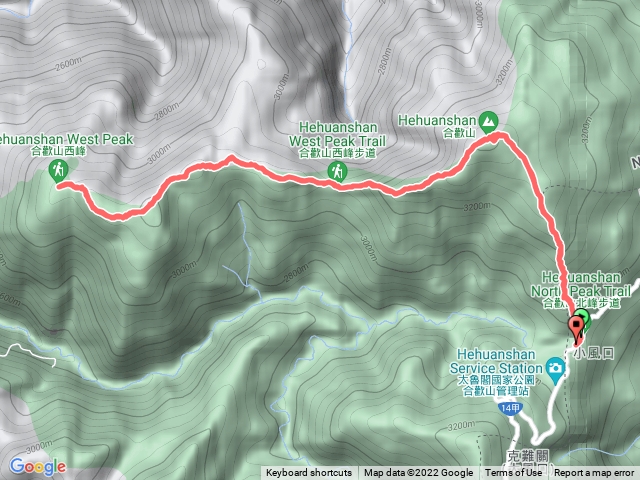 合歡北峰登山口-合歡北峰-合歡西峰-合歡北峰-合歡北峰登山口