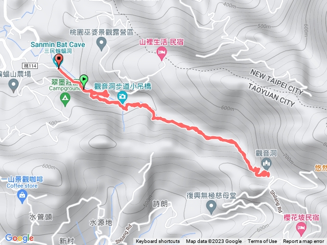 復興區蝙蝠洞連走觀音洞 單程約2.6公里