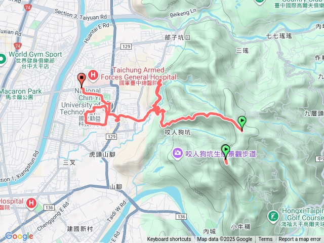 三叮山遶到坪林、勤益大學