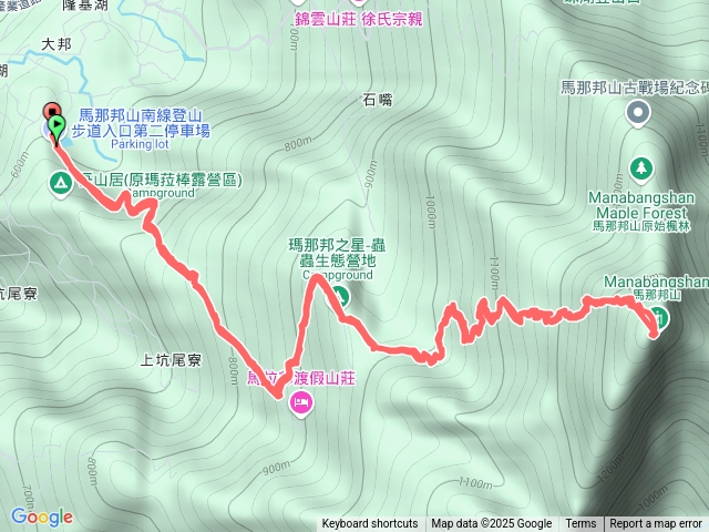 馬拉邦山第二停車場至三角點