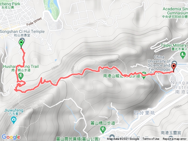 虎山溪（慈惠堂）-南港山南縱走（中華科技大學）