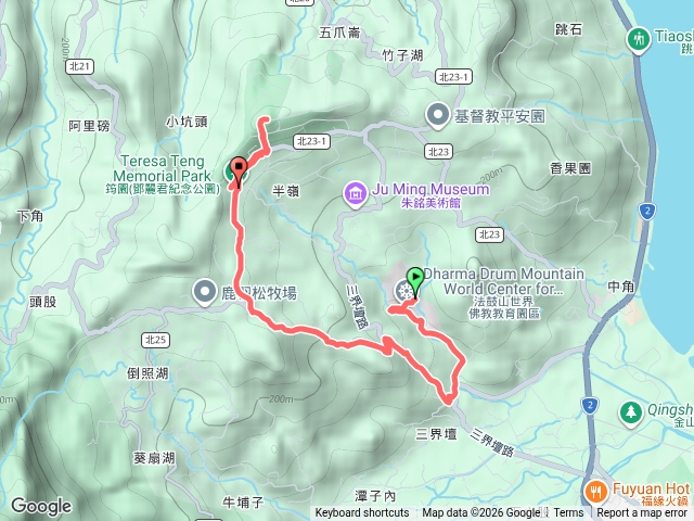 20260730金山-法鼓山站-倒照湖山叉-半嶺山叉-筑園-金寶山園區-西勢湖山(五爪崙山)-筑園站