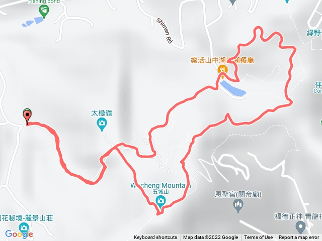 70號登山口-直上山中湖-文筆山登山口-經菜園-天上山縱走-五城山-直下步道回70號登山入口