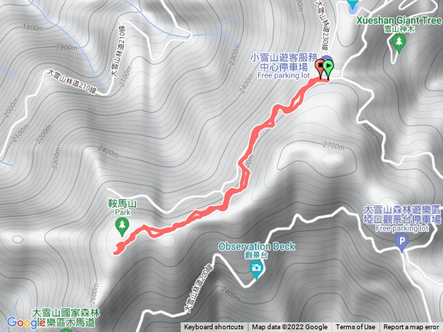 天池停車場-稍來小雪山國家步道8K