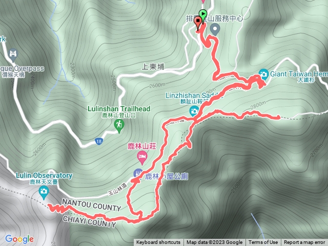 20230129麟趾山、鹿林山、鹿林前山環狀散步路線