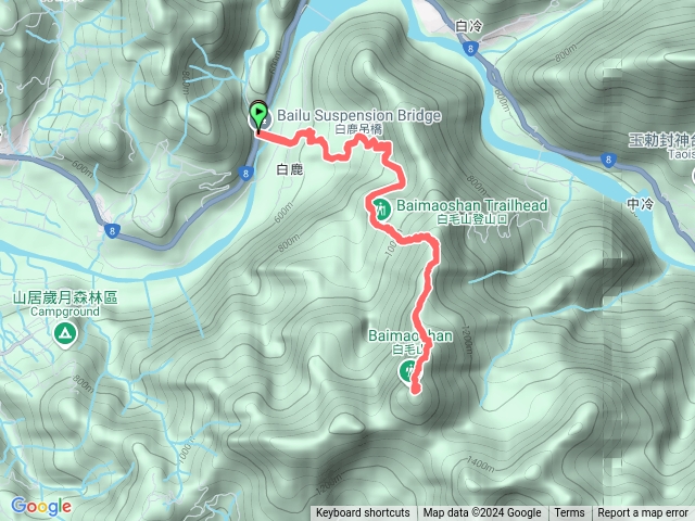 白毛山原路來回預覽圖