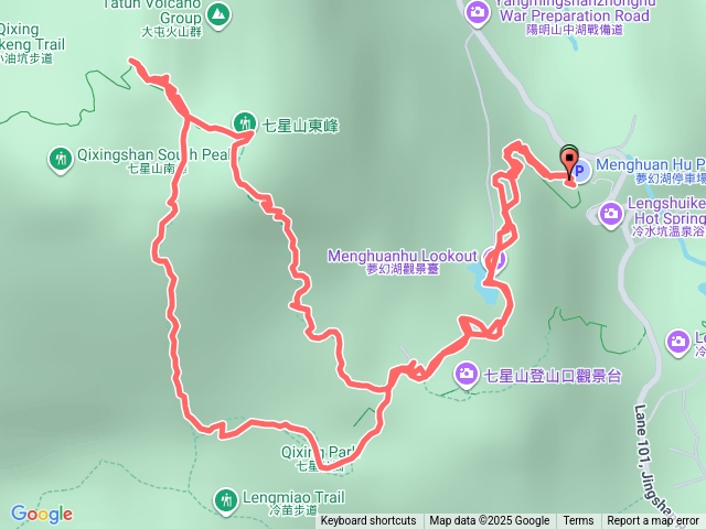 夢幻湖上七星山東峰、主峰下苗圃、七星公園O型