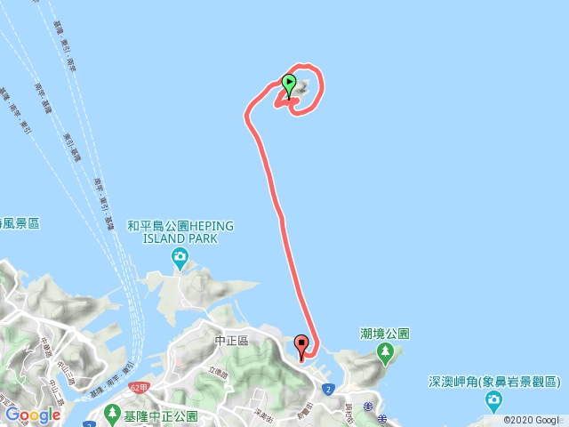 2020/09/08 基隆嶼登島+回程航跡