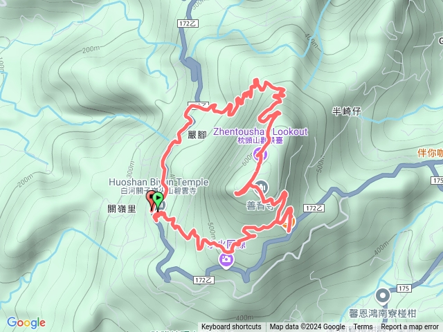 台南白河關子嶺枕頭山/碧雲火泉步道繞O型預覽圖