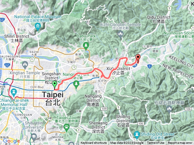 松山彩虹橋到汐止火車站