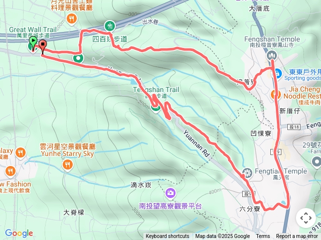 員林長城-藤山-奉天宮-臥龍坡下-到運動公園停車塲