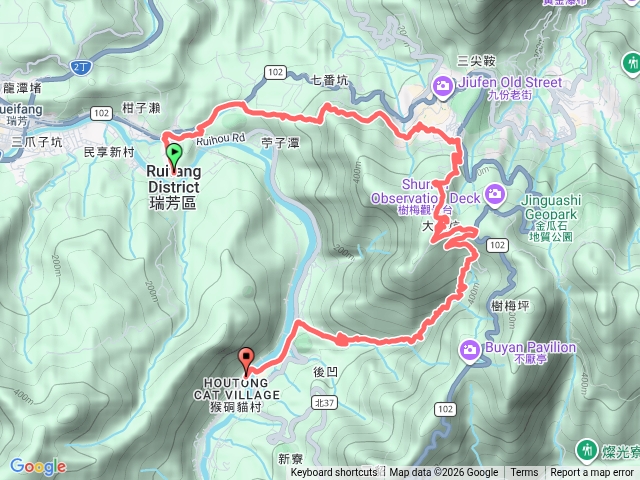 瑞芳經琉榔路大粗坑到侯硐預覽圖