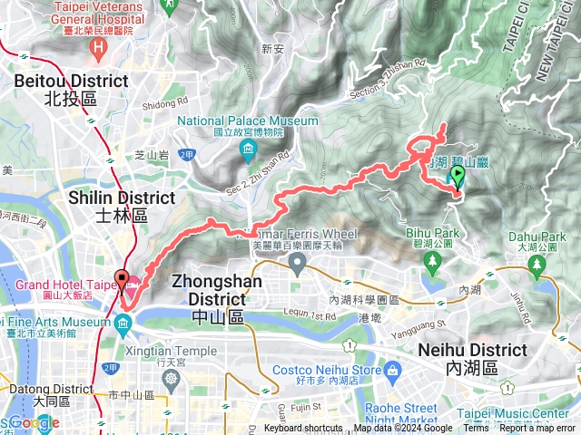 2024臺北大縱走臺北大縱走第五段：碧山巖至捷運劍潭站（劍潭支線）202405181622